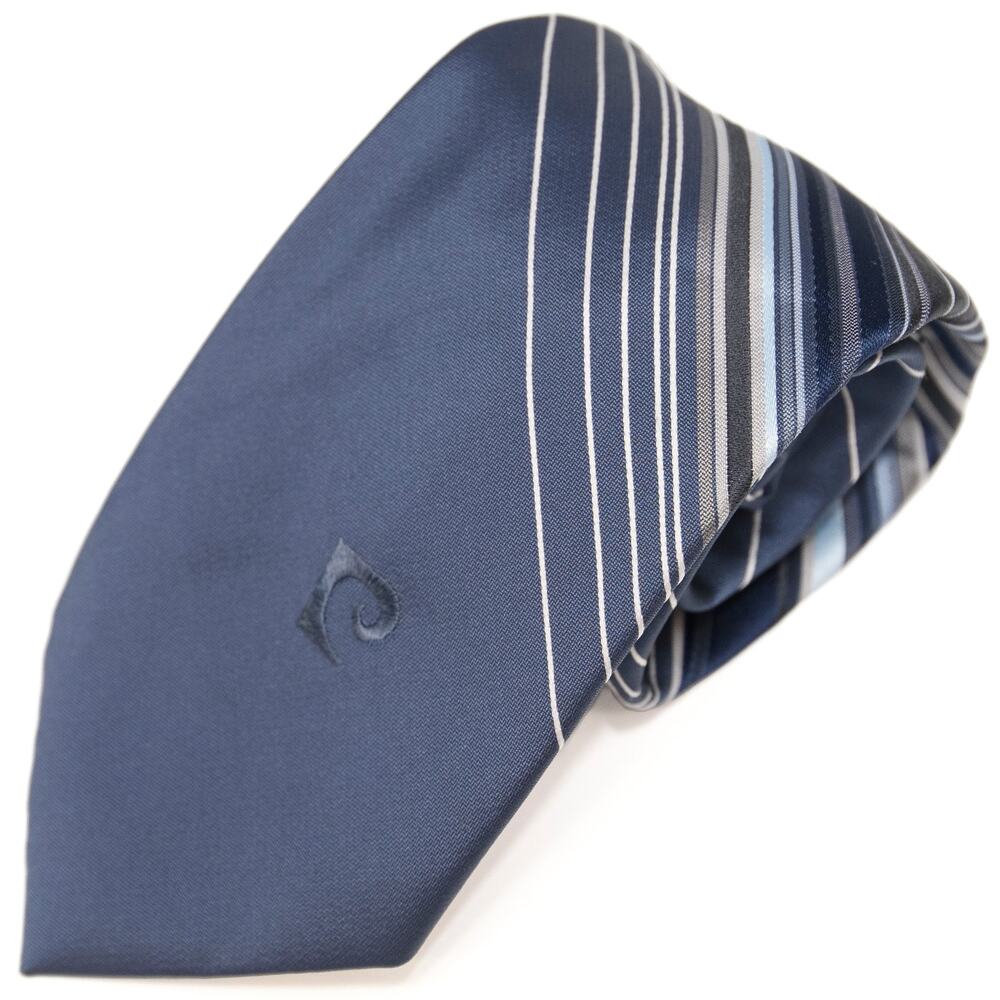 Pierre Cardin Vintage Retro Blue Striped 60's 70's Polyester Necktie